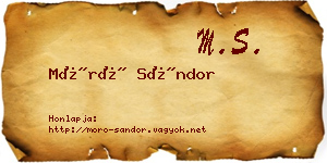 Móró Sándor névjegykártya